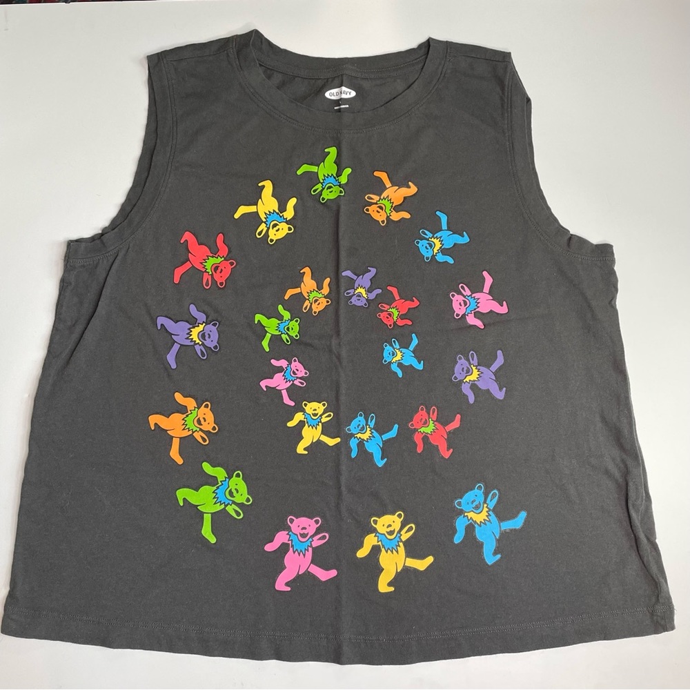 Grey Grateful Dead Dancing Bears spiral T Shirt L